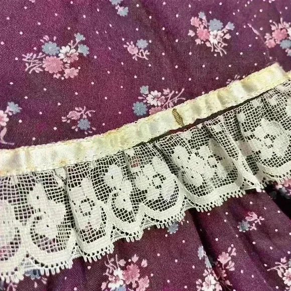 Vintage Gunne Sax 1970s Womens Floral Lace Prairie Calico Cottagecore Skirt 13 - Picture 16 of 16